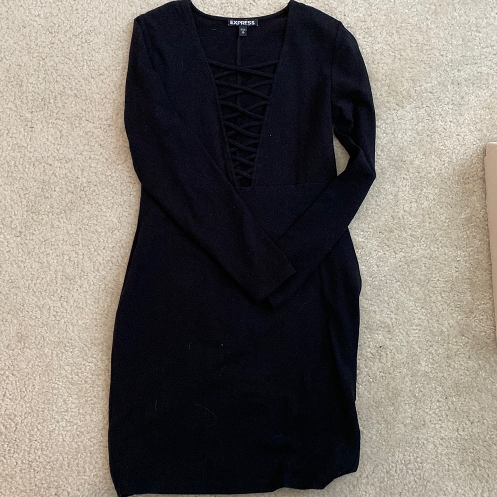 Black contour dress